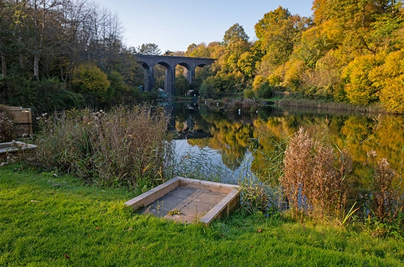 Fishing platform at Tucking Mill Reservoir