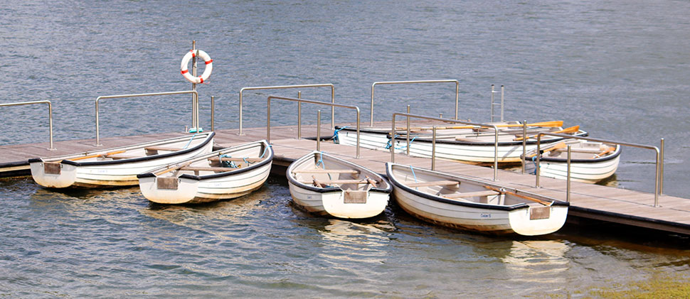 Boats in the water at Hawkridge Reservoir